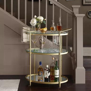 image of Stella Antique Gold Bar Cart with sku:mps135-0049-olliix