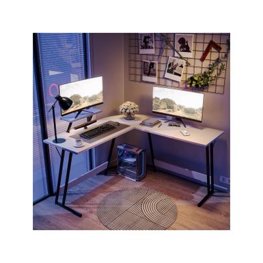 image of L-Shaped Gaming Desk Computer Corner Desk Office Writing Desk - White with sku:arryqvmo0fy8q0csm4sqqqstd8mu7mbs-overstock