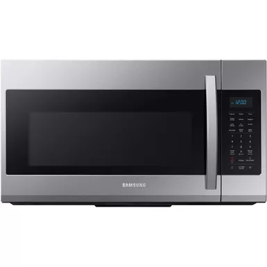image of Samsung - 1.9 Cu. Ft.  Over-the-Range Microwave with Sensor Cook - Stainless Steel with sku:me19r7041fs-almo