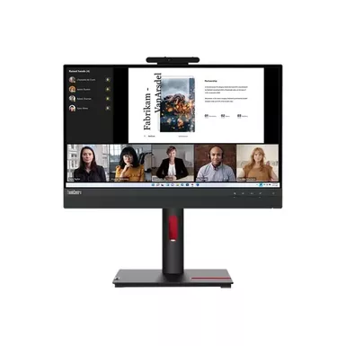 image of Lenovo ThinkCentre Tiny-In-One 22 Gen 5 21.5" 16:9 Full HD Touchscreen IPS WLED LCD Monitor with Webcam, Black with sku:bb22193831-bestbuy
