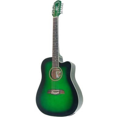image of Oscar Schmidt OD312CETGR Cutaway 12 String Acoustic Electric Guitar. Trans Green with sku:osc--od312cetgra-guitarfactory