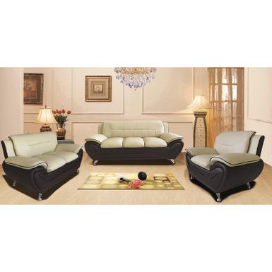 image of Michael Segura 3PC Living Room Set - Brown with sku:fnqes5b11ynxiljdbjwzsqstd8mu7mbs-overstock