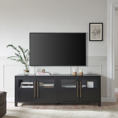 image of Holbrook Rectangular TV Stand for TV's up to 75" - Black Grain with sku:fiteurhjswklanytci8mpastd8mu7mbs--ovr