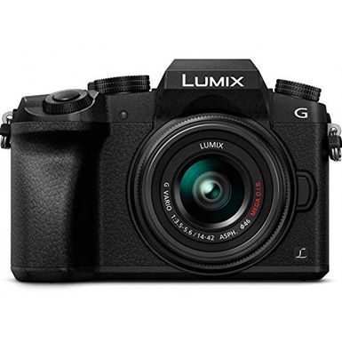 image of Panasonic Lumix DMC-G7 Mirrorless Micro Four Thirds Digital Camera with Lumix G Vario 14-42mm and 45-150mm Lenses with sku:ipcdmcg7k2-adorama