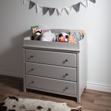 South Shore Cotton Candy Changing Table with Drawers - Cotton Candy Changing Table in Pure White