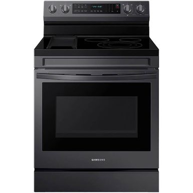 image of Samsung 6.3-Cu. Ft. Smart Freestanding Electric Range with No-Preheat Air Fry, Convection+ and Griddle, Brushed Black with sku:ne63a6711sg-almo