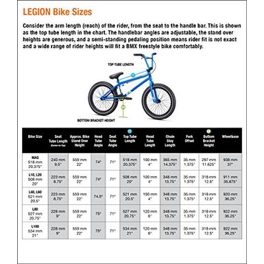 mongoose bike size chart