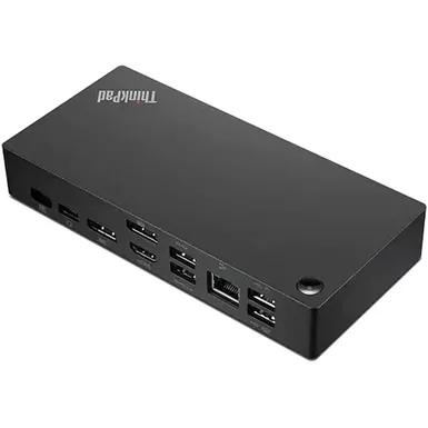 image of Lenovo - ThinkPad Universal USB-C Docking Station - Black with sku:40ay0090us-lenovo