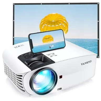 image of Vankyo - Leisure 510PW 1080P Wireless Projector with Bonus Screen - White with sku:bb22056610-bestbuy