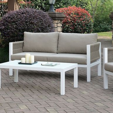 image of Contemporary White Rectangle Coffee Table with sku:idf-os2137-c-foa