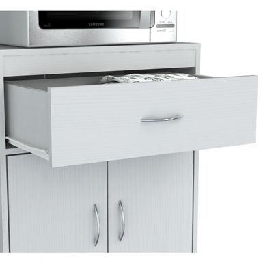 Inval Microwave Cart with Storage - Laricina-white