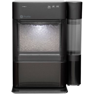image of GE Profile - Opal 2.0 24-lb. Portable Ice maker with Nugget Ice Production, Side Tank, and Built-in WiFi - Black stainless steel with sku:bb21534999-6408650-bestbuy-ge