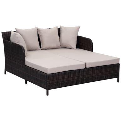 image of SAFAVIEH Outdoor Living August Brown/ Sand Rattan Wicker Daybed - PAT2500B with sku:lmbuzuudtaeq76dd3b90fwstd8mu7mbs-saf-ovr