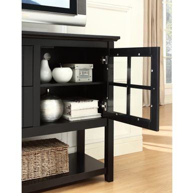 Wood Console 52" Table/ Buffet TV Stand - Black