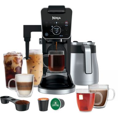 image of Ninja - DualBrew 12-Cup Specialty Coffee System with K-cup compatibility  4 brew styles  and Frother - Black/Silver with sku:bb21803108-6471084-bestbuy-ninja