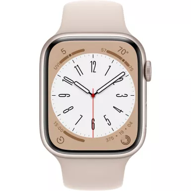 Apple Watch Series 8 GPS 45mm Starlight Aluminum Case with Starlight Sport Band M/L Starlight Bundle