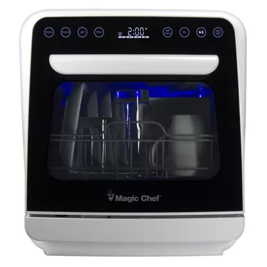 image of Magic Chef White Compact Dishwasher with sku:mcscd3w-magicchef