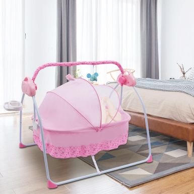 0-18 Months 25kg Electric Crib Bassinet Baby Cradle - Pink - Flagship Version