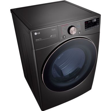 Alt View Zoom 11. LG - 7.4 Cu. Ft. Stackable Smart Electric Dryer with Steam and Built-In Intelligence - Black Steel