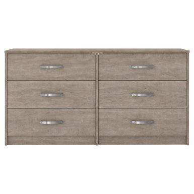 image of Flannia Three Drawer Chest - Grey - 6-drawer with sku:gslp6u5yq-vxmdbl2owxdqstd8mu7mbs-ash-ovr
