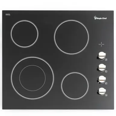 image of Magic Chef 24'" Built-In Electric Cooktop in Black with sku:mcscte24bg-magicchef