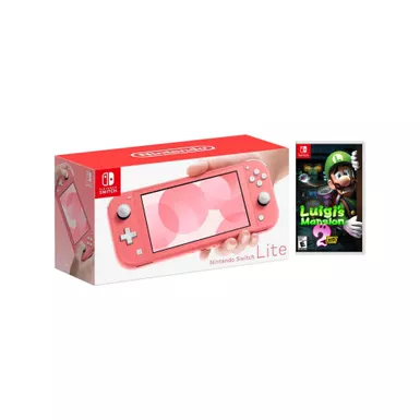 Nintendo Switch Lite Coral + Luigi's Mansion 2 Bundle