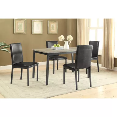 image of Garza 5-piece Dining Room Set Weathered Grey and Black with sku:100611-s5-coaster