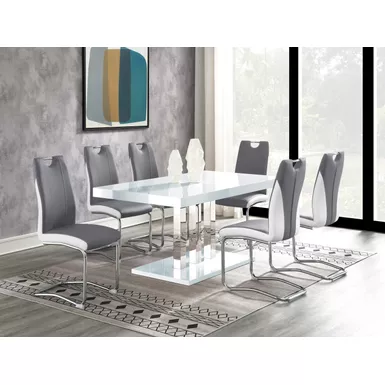 Brooklyn 5-piece Dining Set White and Chrome