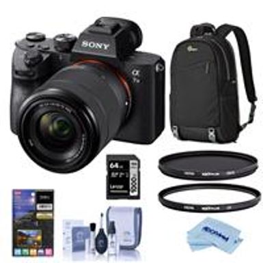 image of Sony Alpha a7 III 24MP UHD 4K Mirrorless Digital Camera with FE 28-70mm Lens - Bundle With Lowepro m-Trekker BP 150 Backpack, Hoya 55mm 10-Layer HMC UV / CPL Filters, 64GB SDXC U3 Card, And More with sku:isoa7m3kf-adorama