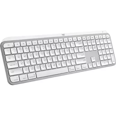 Logitech - MX Keys S for Mac Advanced Full-size Wireless Scissor Keyboard with Backlit keys - Pale Gray