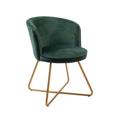 image of Porthos Home Orry Dining Chair, Velvet Upholstery, Gold Dipped Metal Legs - Single - Green with sku:xnct55lq1lcpmgchowaz4wstd8mu7mbs--ovr