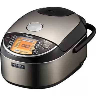 image of Zojirushi - 5.5 Cup Pressure Induction Heating Rice Cooker - Stainless Steel Black with sku:bb21644839-bestbuy