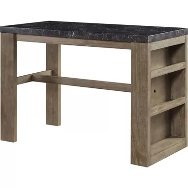 image of ACME Charnell Counter Heigh Table, Natural Marble Top & Oak Finish with sku:dn00551-acmefurniture