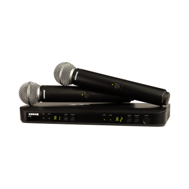 image of Shure BLX288/SM58-H11 Wireless Dual Vocal System with 2 SM58's. H11 Band with sku:shu-blx288sm58h11-guitarfactory