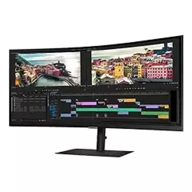 SAMSUNG 34” ViewFinity S65UA Series Ultrawide QHD Curved Monitor, HDR10, 100Hz, 350 nit, USB- C, Adjustable Stand, Intelligent Eye Care, LS34C654UANXGO, Black