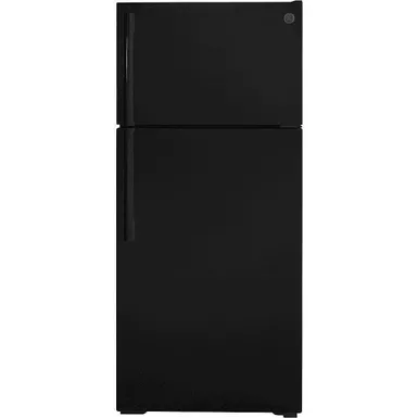 image of GE 16.6 Cu. Ft. Black Top Freezer Refrigerator with sku:gte17dtnrbb-electronicexpress