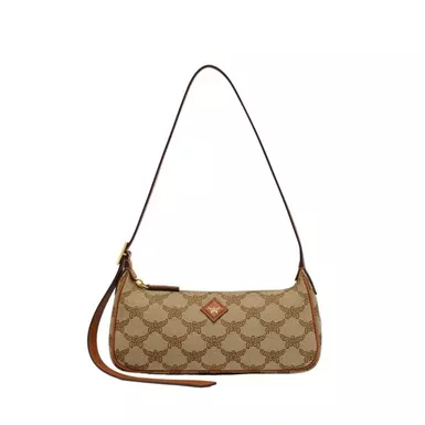 MCM Lauretos Fabric Himmel Shoulder Bag (Small, Beige)