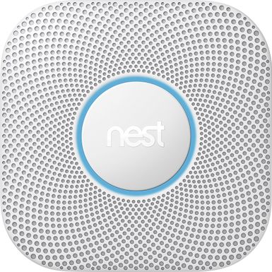 image of Google - Nest Protect 2nd Generation Smart Smoke/Carbon Monoxide Wired Alarm - White with sku:bb19757970-8079012-bestbuy-nest