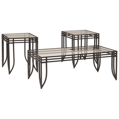 image of Black/Brown Exeter Occasional Table Set (3/CN) with sku:t113-13-ashley