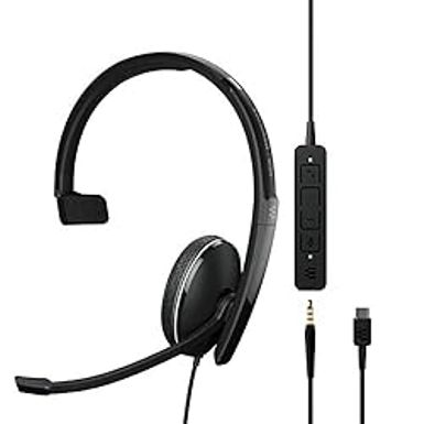 image of EPOS | Sennheiser Adapt 135 USB-C II (1000918) - Wired, Single-Sided Headset - 3.5mm Jack and USB-C Connectivity - UC Optimized - Superior Sound - Enhanced Comfort - Call Control - Black with sku:b092kg9xdf-amazon