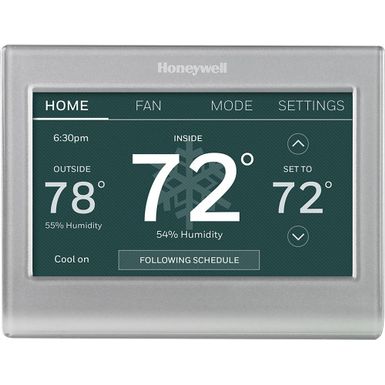 image of Honeywell - Smart Color Thermostat with Wi-Fi Connectivity - Silver with sku:bb20745758-5845300-bestbuy-honeywell