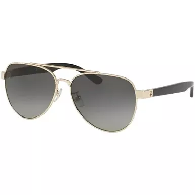 Tory Burch Sunglasses (TY6070-327111, Shiny Light Gold/Light Gray Gradient)