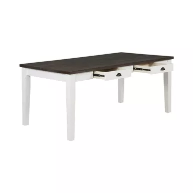 image of 4-drawer Dining Table Espresso and Antique White with sku:109541-coaster