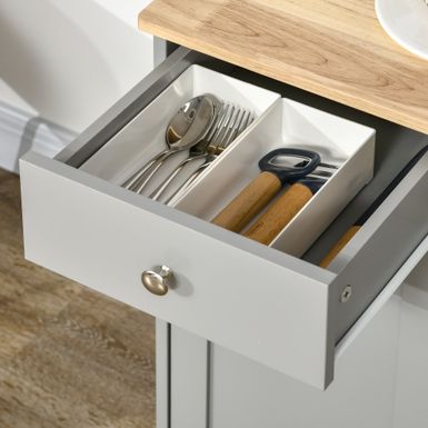 HOMCOM Modern Sideboard, Buffet Cabinet with Adjustable Shelves, Grey - Grey