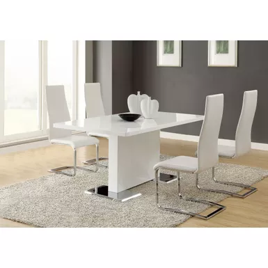 Anges 5-piece Dining Set White High Gloss and White