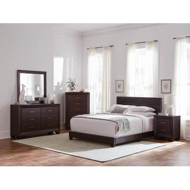 image of Dorian Upholstered Queen Bed Brown with sku:300762q-coaster