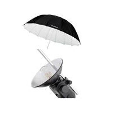image of Westcott 7 Feet Parabolic Umbrella, White/Black - Bundle With Flashpoint Streaklight Umbrella Reflector Kit with sku:weuwbp7a-adorama