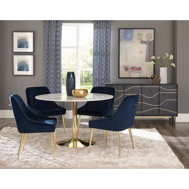 image of Side Chairs Dark Ink Blue (Set of 2) with sku:192492-coaster