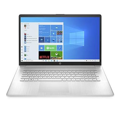 image of HP 17-inch Laptop, 11th Generation Intel Core i5-1135G7, Intel Iris Xe Graphics, 8 GB RAM, 256 GB SSD, Windows 11 Home (17-cn0025nr,Natural Silver) with sku:b09fxlrbfq-hp-amz