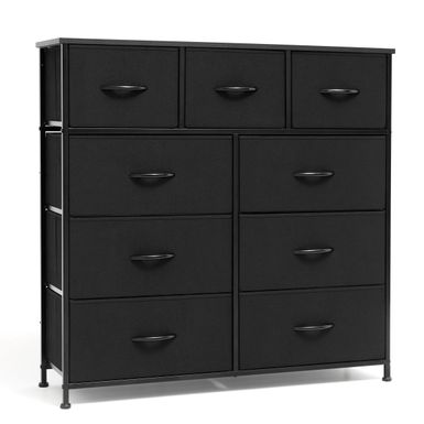 image of Home Extra Wide Closet Dresser Storage Tower Organizer Unit 9 Drawers - Black - 9-drawer with sku:l8fqwsdfs1qgfnkyksviaqstd8mu7mbs-overstock